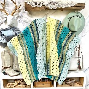 Handmade boho slouchy/oversized granny cardi cover up w cabin cottage vibe